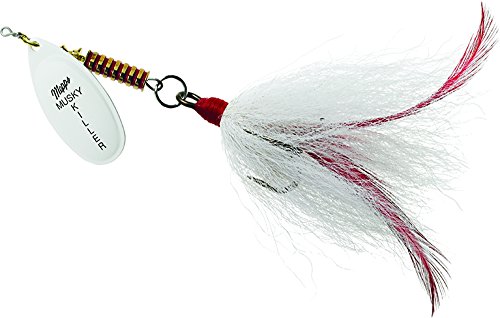 Mepps Musky Killer Inline Spinner Bucktail, Hot White product photo from Amazon